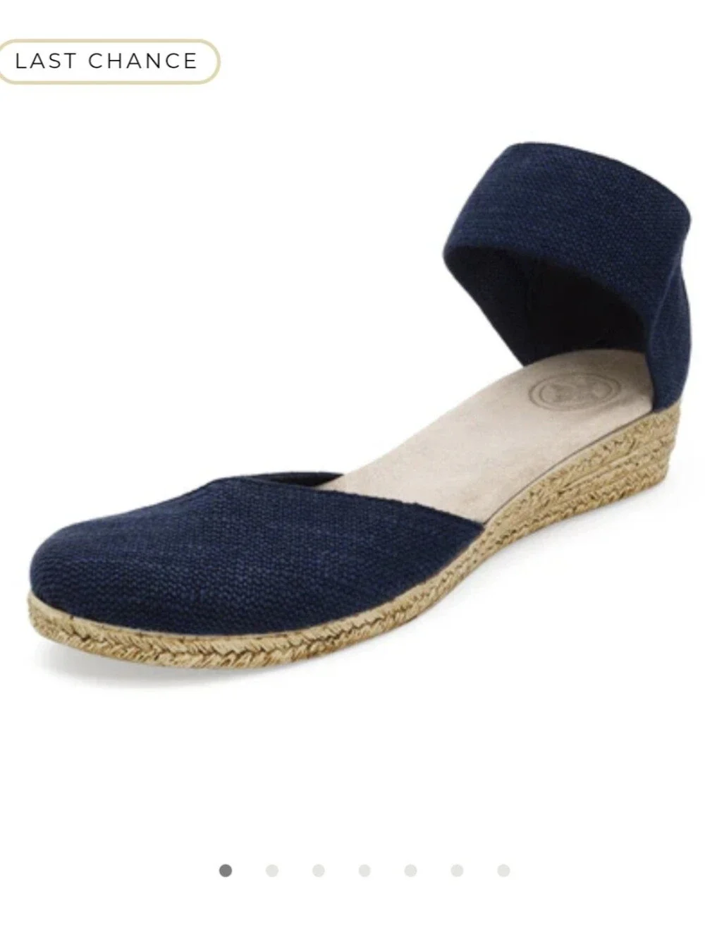 Charleston Shoe Co. Chloe Low Espadrille Wedge Sandal Navy Blue - 9